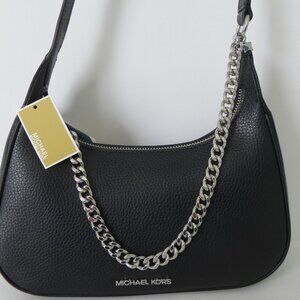 Michael Kors NWT Women's LUCINDA Sm Pouchette Shoulder Bag - Black MSRP $298